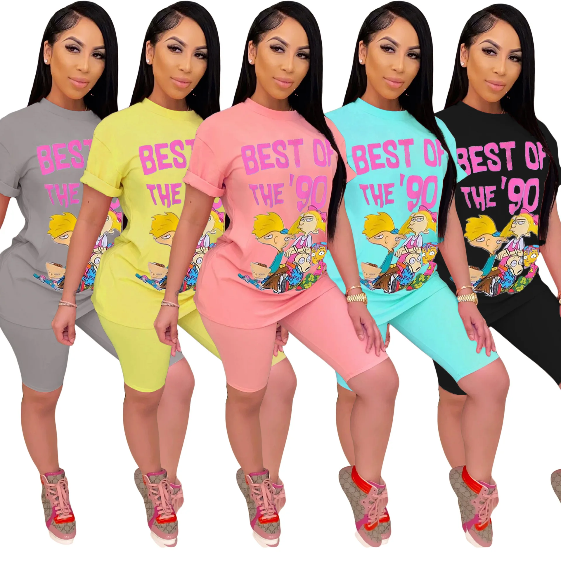 

Summer 2 Piece Outfit Women Tracksuit Floral Print Top Woman Short Suits Outfits for Women 2022 Top and Shorts Sets