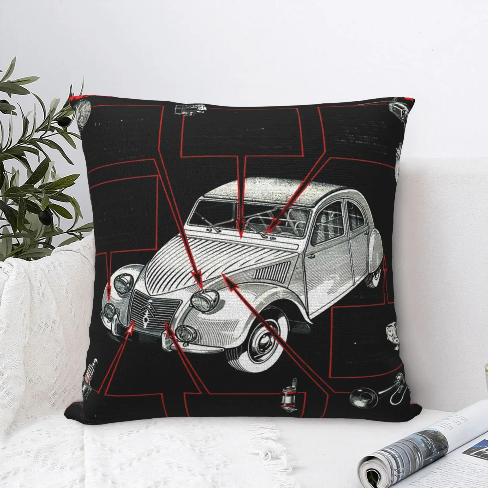 

Чехол-наволочка для спальни с изображением французского рычага Citroen освещение двумя лошадьми 4238, чехол для подушки для спальни, гостиной, че...