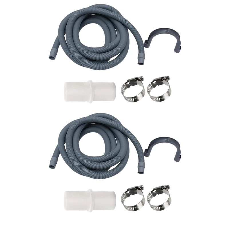 

8 Pcs Washing Machine Drainage Pipe Hose,Washer Drain Hose For Washing Drainage Pipe,With U Shape Holder,5 Feet Long