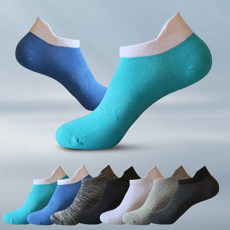 Lighter Boat Socks Sports Socks Male Boneless Anti Friction Socks Absorbent Cotton Spandex Short Basketball Mens Bike Cycling