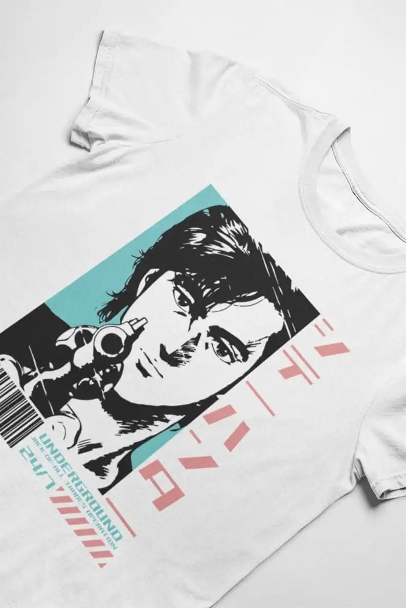 Ретро футболка унисекс с изображением охотника и города рубашка Рио Саеба Каори