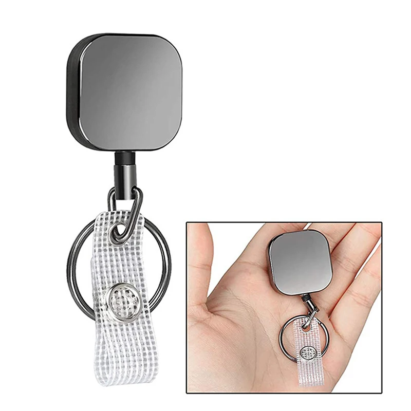 

1pc Square Metal Retractable Nurse Badge Reel Clip Badge Holder Students Doctor ID Card Holder