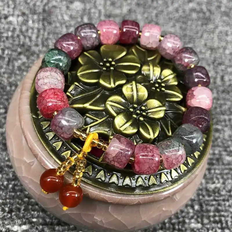 

Crack Bead Bracelet Healing Stones Stress Anxiety Jewellery Balance Crystal Reiki