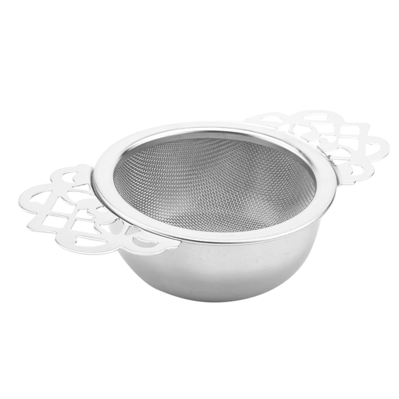 

Promotion! Tea Strainers With Drip Bowls (2-Pack), Elegant Stainless Steel Loose Leaf Tea Strainers