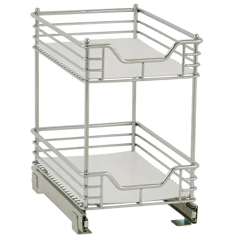 

Sliding Kitchen Cabinet Organizer, Silver Drawer Multipurpose Rack