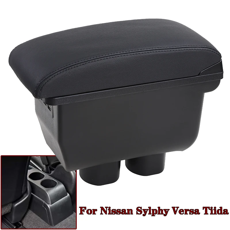 

Подлокотник для Nissan Sylphy Versa Tiida Latio, специальный подлокотник для автомобиля, центральный контейнер для хранения с USB