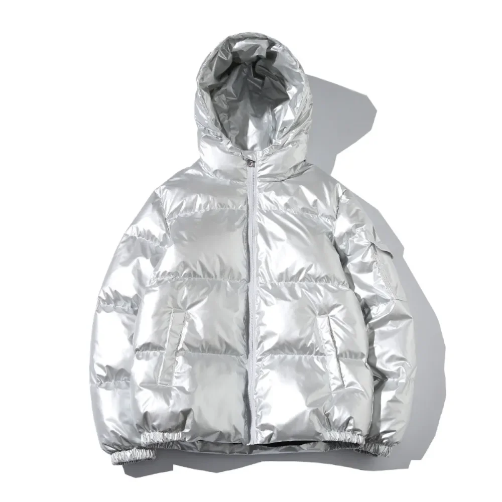 

Winter Men's Coat Windbreaker Fashion Men's Warm Parka Shiny Jacket Warm Solid Color Bomber Jacket