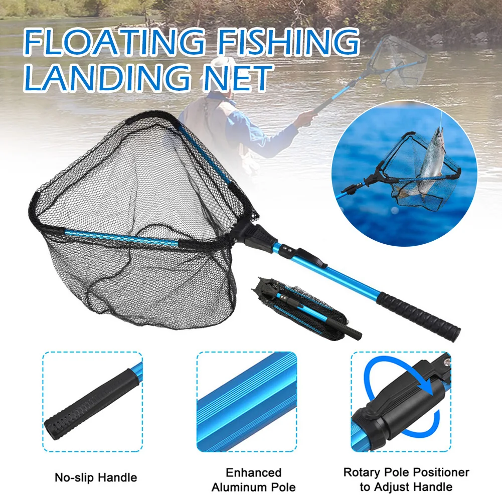 

Telescoping Landing Net Aluminum Alloy 73/92CM Retractable Foldable Fishing Net Portable Long Trout Catch Net Fishing Tackles