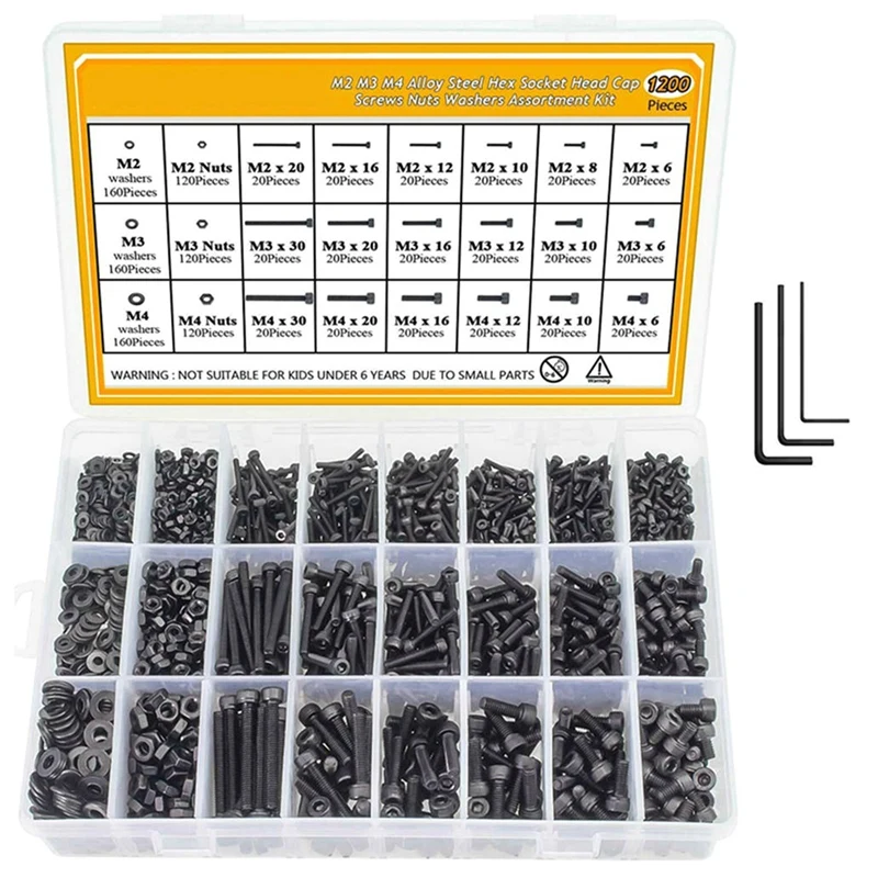 

Screw Assortment Grade Metric Bolt Assortment Hex Socket Head Cap Machine Screws Replacement With Flat&Lock Washers