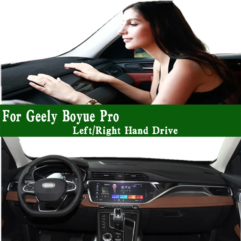 

For Geely Boyue Atlas Azkarra Pro Accessories Dashmat Dashboard Cover Instrument Panel Protective Pad Anti-Dirt Proof Dash Mat