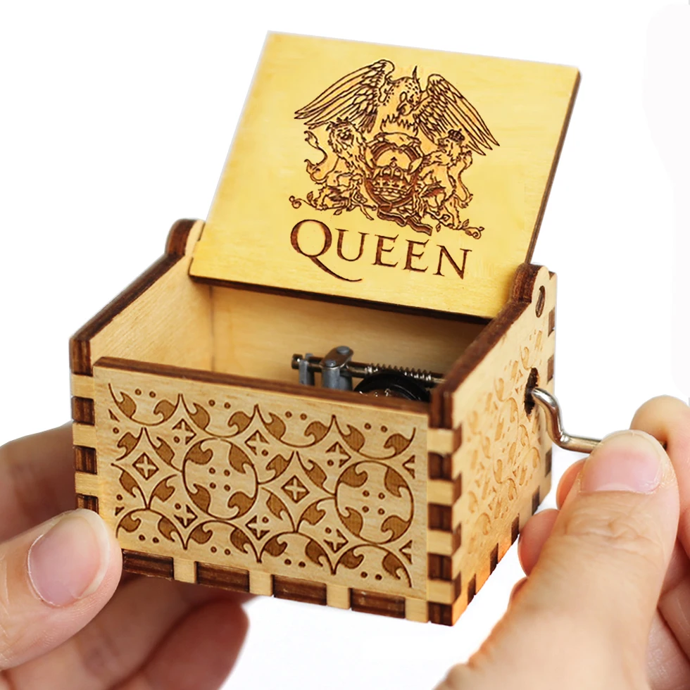 HOT Wooden Hand Crank Black Queen Halloween Music Box Children's Holiday Gifts Christmas Gifts New Year Gift