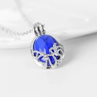 new natural stone pendant necklace blue oval accessories necklace fashion versatile ladies pendant pendant jewelry