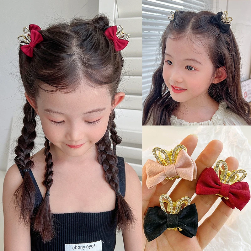 

1Pc Girls Hairpins Rhinestone Cat Ear Hair Claws Kid Headwear Fairy Crown Bowknot Bangs Clip Girls Barrettes Hair Accessories
