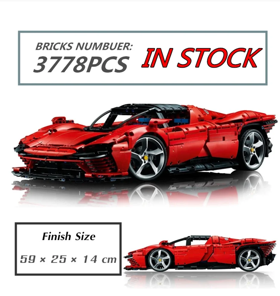 

3778PCS FIT 42143 Daytona SP3 Supercar Ferraried Model Building Block Bricks Toys for Boys Girls Birthday Gift Christmas Set