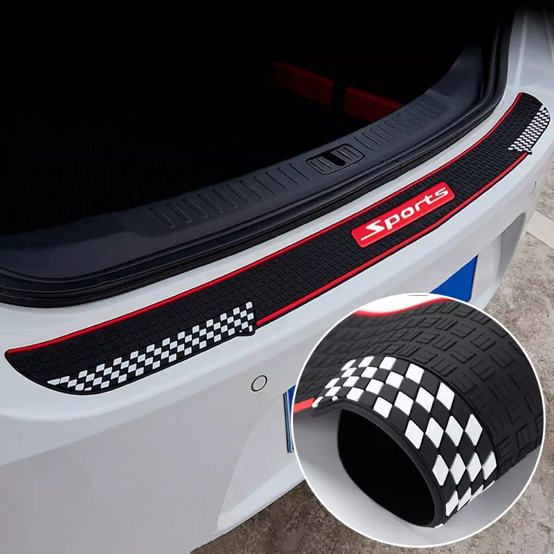 

Universal Car Rear Door Guard Bumper Protector Scratch Rubber Sticker Bar Black Auto Threshold Protection Anti Kick Strips