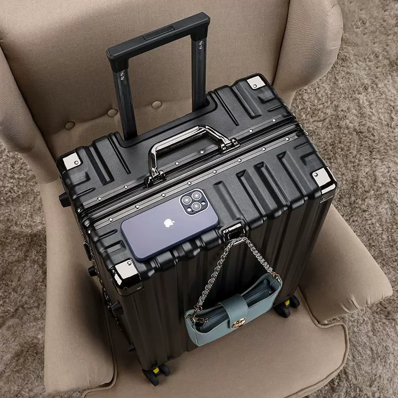 New trolley case, female aluminum frame luggage, male large capacity travel case, thickened password box, hook mounted chassis