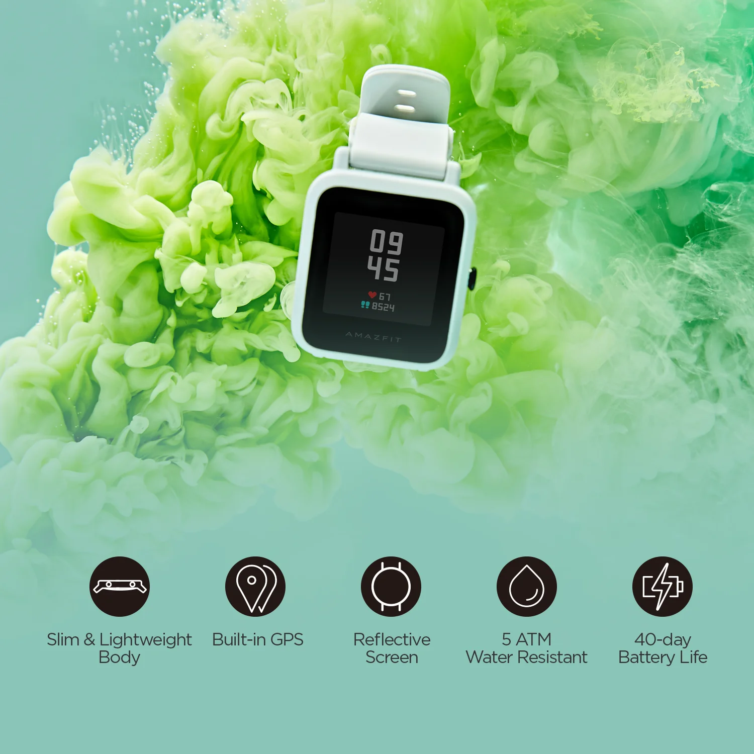

Смарт-часы Amazfit Bip S, 5 АТМ, с Bluetooth