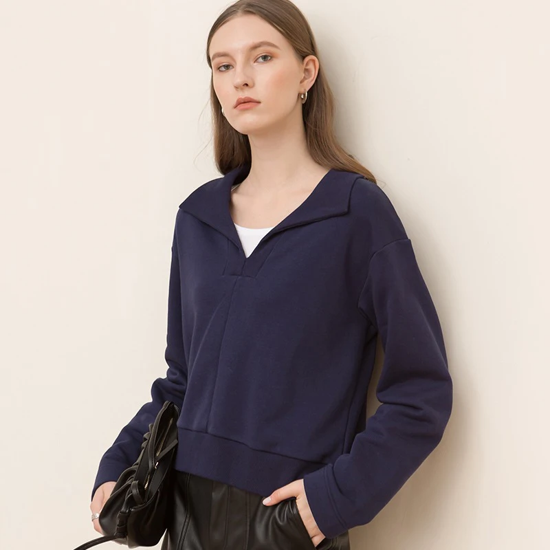 Fashion Hoodie For Women PoLo Collar 