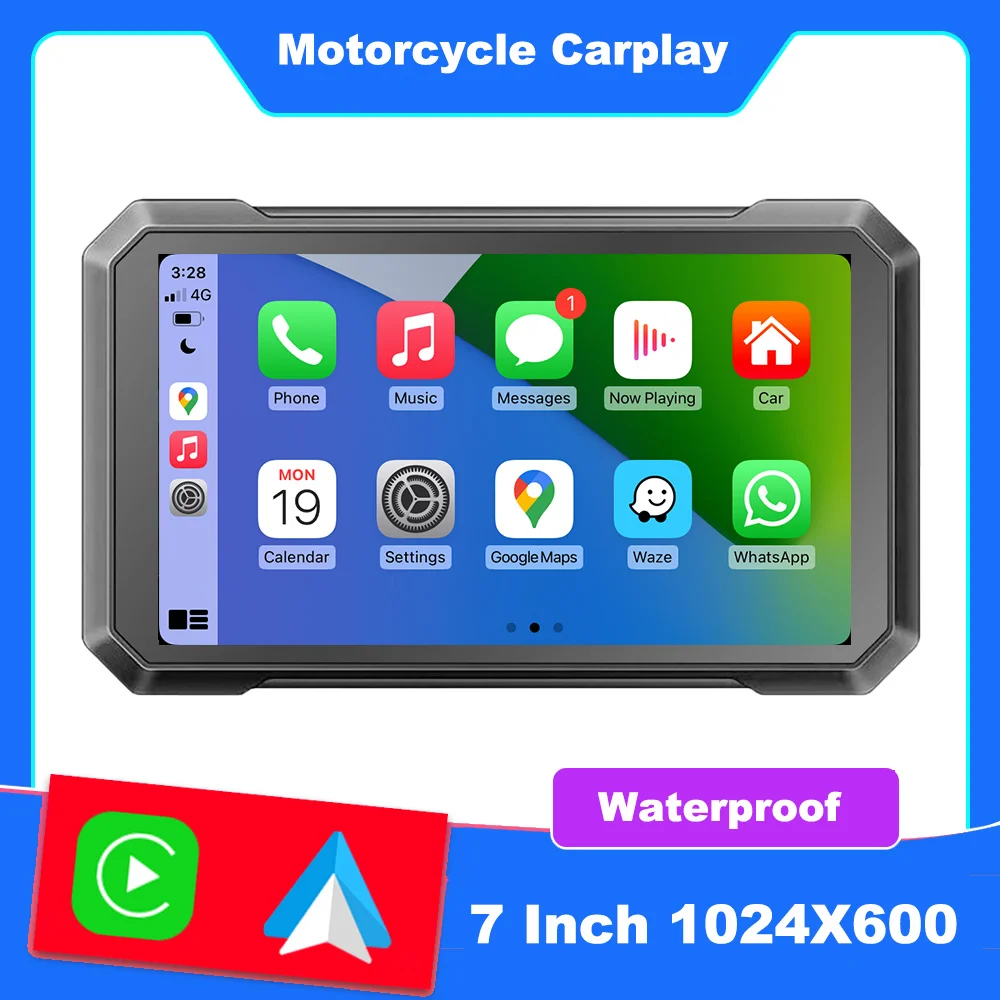 

GPS Navigation Motorcycle Waterproof Carplay Display Motorcycle 7 Inch Wireless Android Auto GPS Screen Apple Navigator Moto