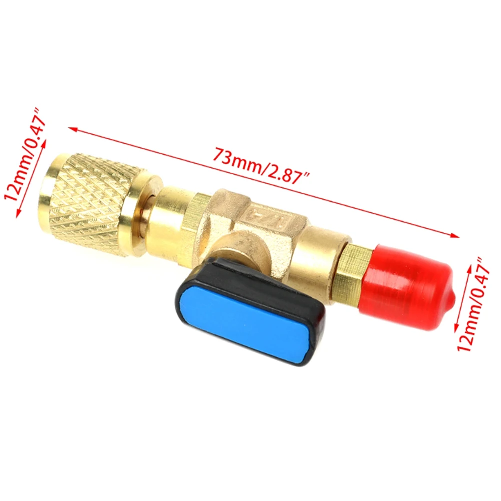 

3Pcs/Set Brass R410A Refrigerant Straight Ball Valves AC Charging Hoses Brass 1/4\\\\\\\" Male To 1/4\\\\\\\" Female SAE Valve