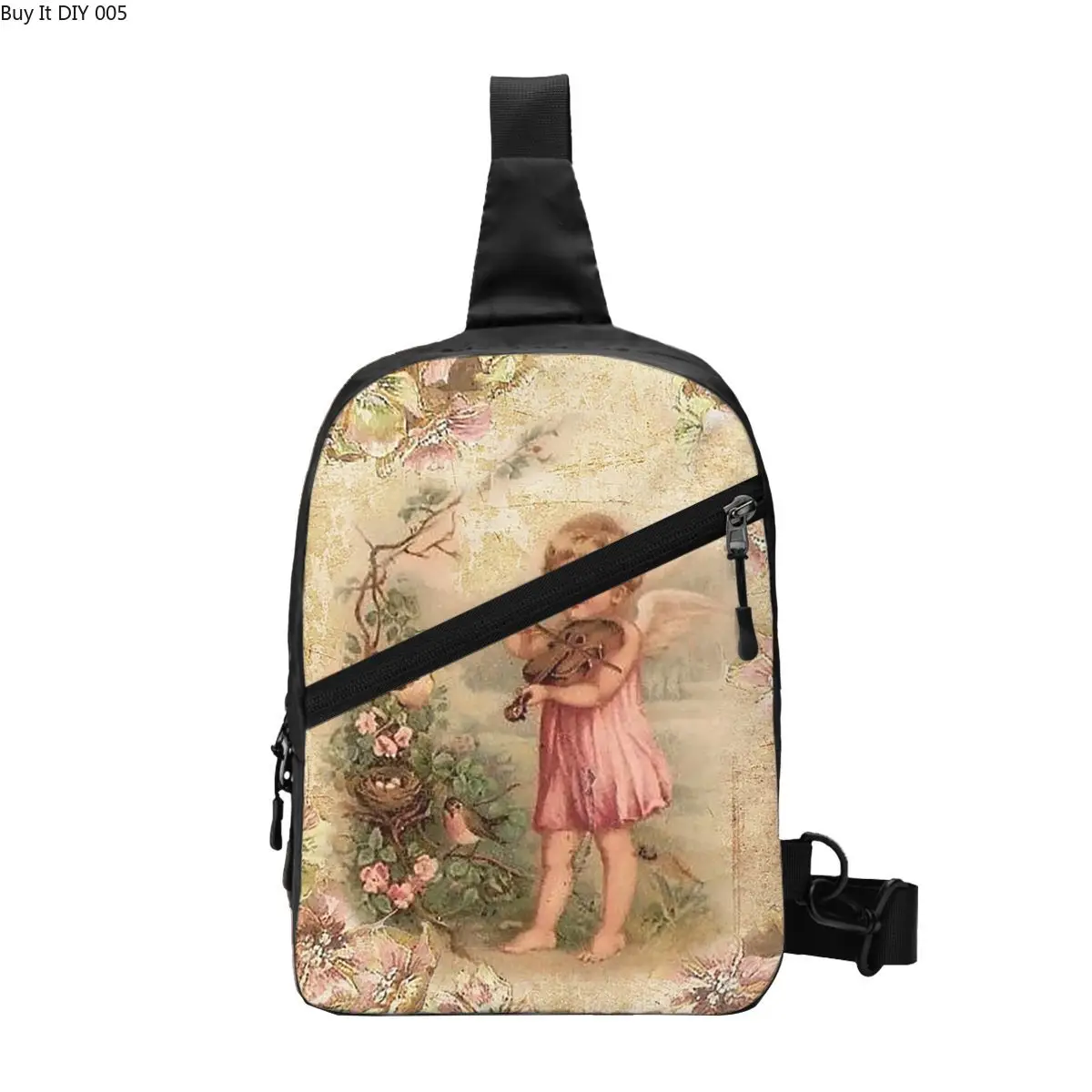 

Casual Victorian Angel Sling Bag for Traveling Men's Vintage Angel Crossbody Chest Backpack Shoulder Daypack