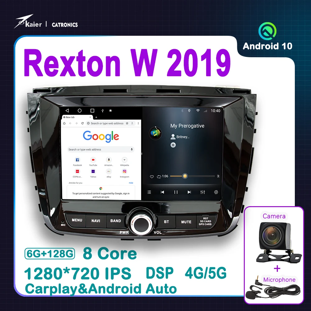 CATRONICS Kaier 9-дюймовый 1280HD экран для Rexton W 2019 автомобильный радиоприемник с