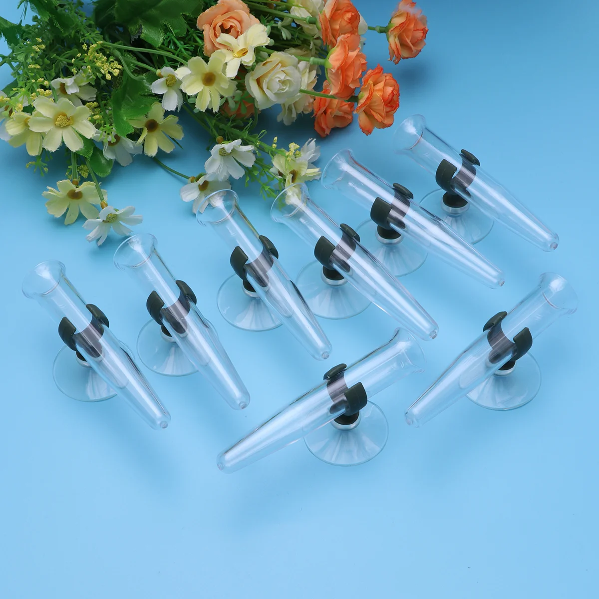 

8 Pcs Decorative Vases Storage Tube Water Pipe Buckle Flower Shop Orchid Fresh Nutrition