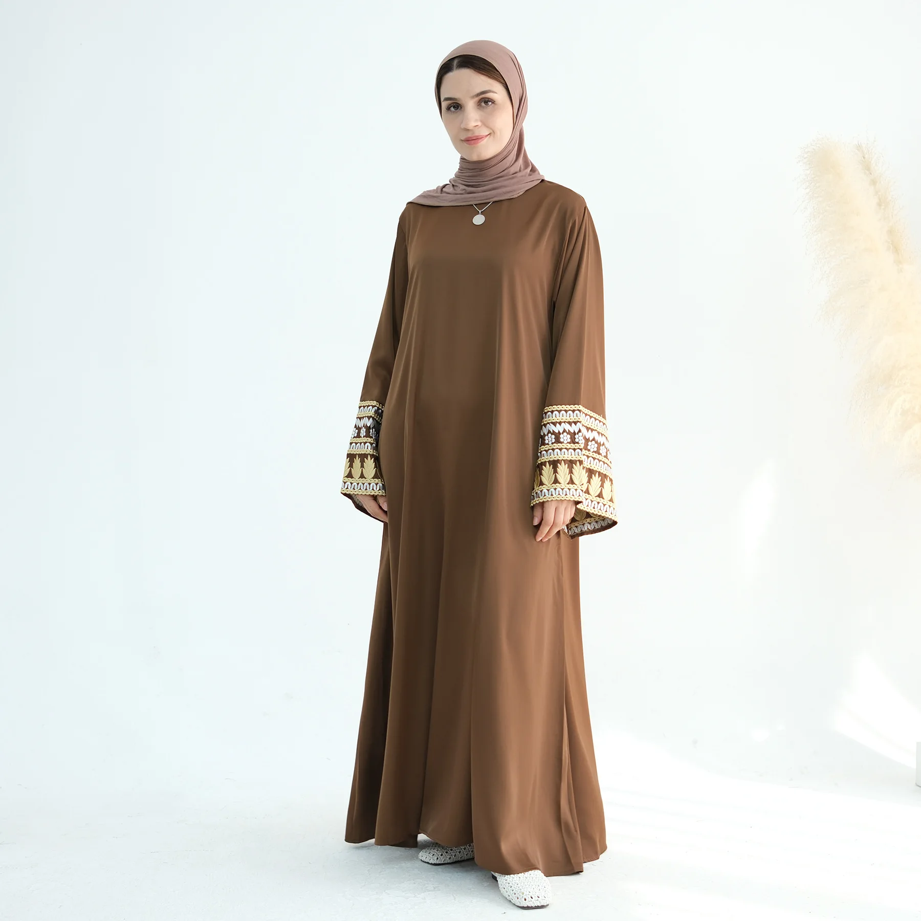 Мусульманское платье с вышивкой Дубая Абая кафтан Турция Femme Musulmane Vestidos арабский