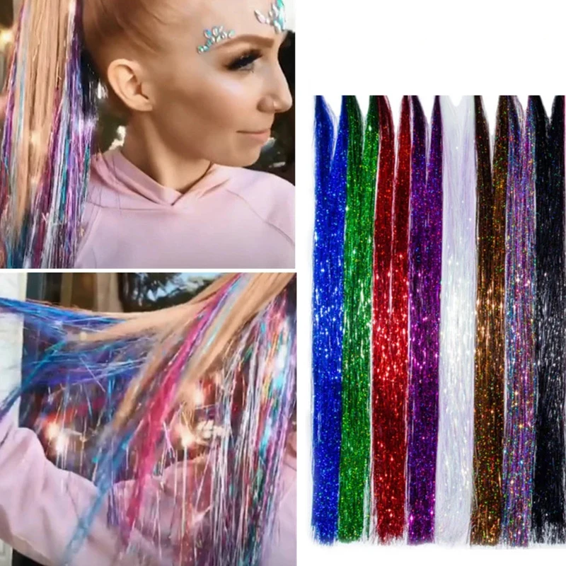 

Блестящие искусственные волосы, блестящие, радужные, аксессуары для волос