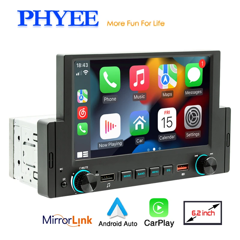 Bluetooth Android-auto Mp5 Player Hand Free Usb Fm Receiver Stereo Audio System Head Unit F170c