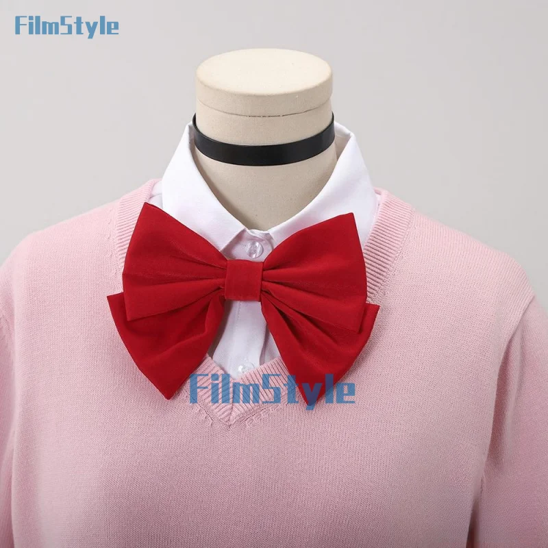 Аниме dandadan Momo Ayase карнавальный костюм розовый топ юбка серьги колье школьная