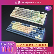 Langtu 기계식 키보드, 완전 무충격 RGB 백라이트, 무선 유선 게이밍 키보드, 게이머용 핫 스왑 키보드, 블루투스,LT84 키 2.4G, 아이패드 키보드, 커스텀 키보드, gmk67, 디스플레이 키보드, 우팅 키보드, 앱코 키보드, 노브 키보드,