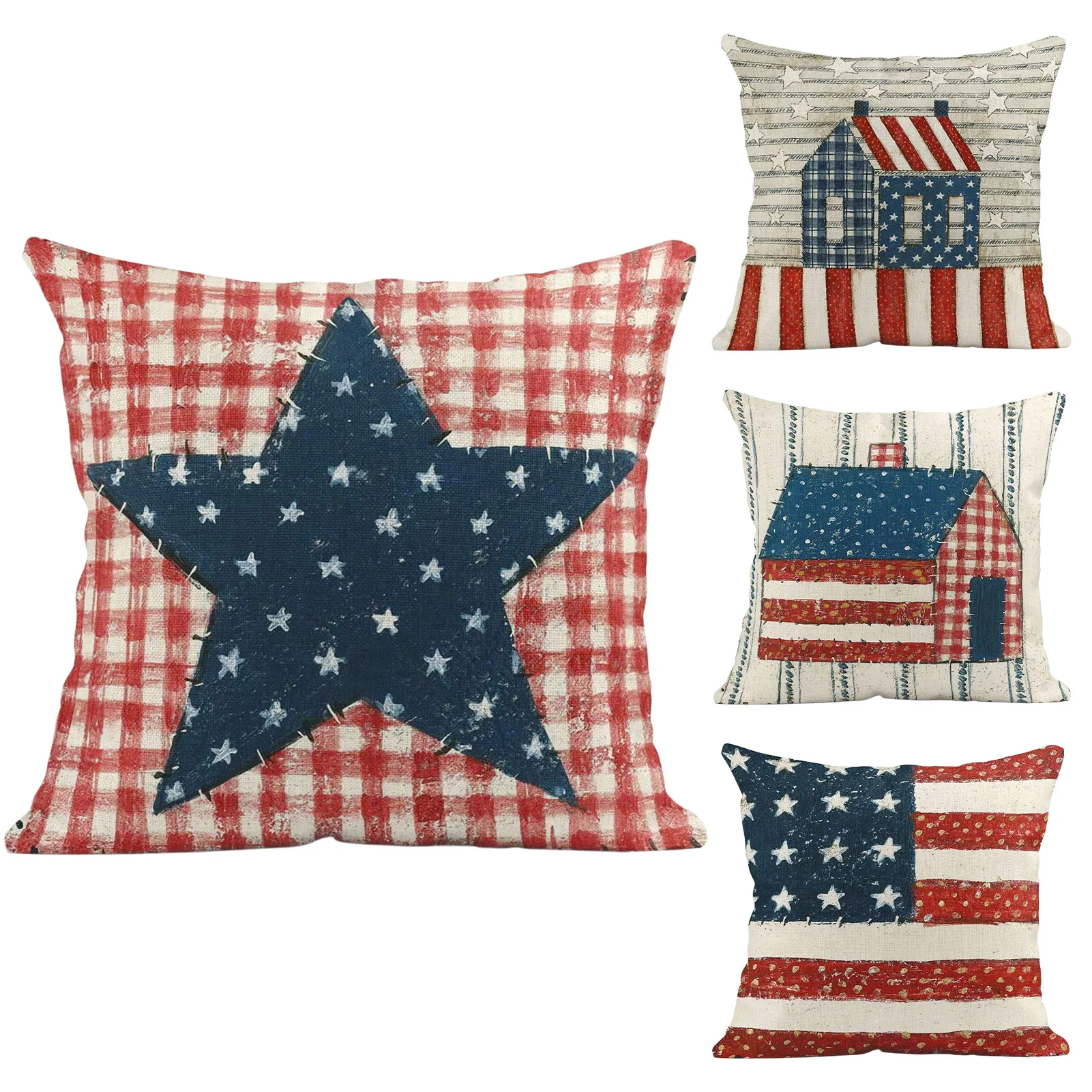 

Комплект наволочек 4 июля | День Независимости декоративная наволочка с американским флагом | Патриотические домашние украшения наволочка f