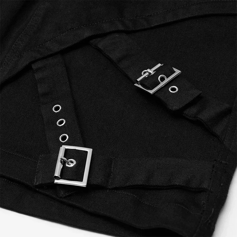 Женская джинсовая мини-юбка в стиле панк-рейва