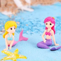 mermaid diy micro landscape aquarium miniature figurines birthday cake crafts small ornaments living room decoration