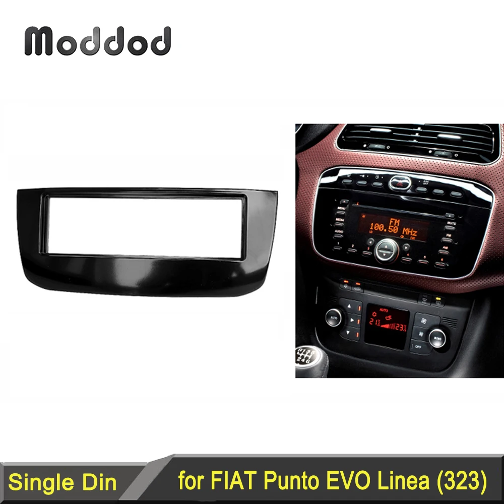 

One Din Radio Fascia for Fiat Punto EVO Linea CD DVD Stereo Panel Dash Mount Installation Trim Kit Frame Plate Bezel