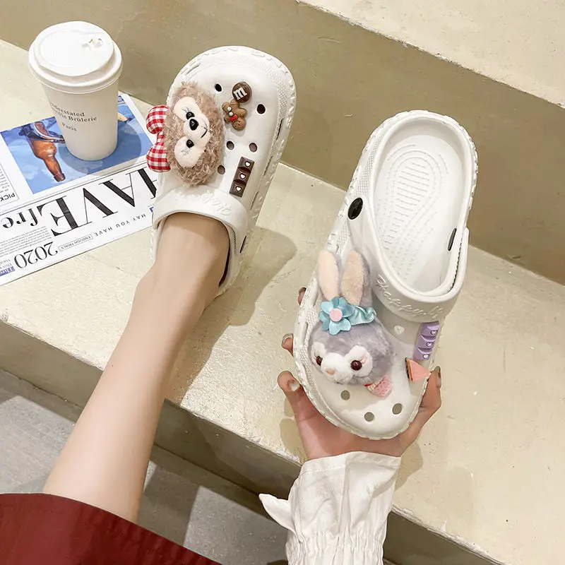 

Women's summer and Korean version of Dongdong shoes wear flat bottom anti-skid soft bottom Baotou sandals for leisure