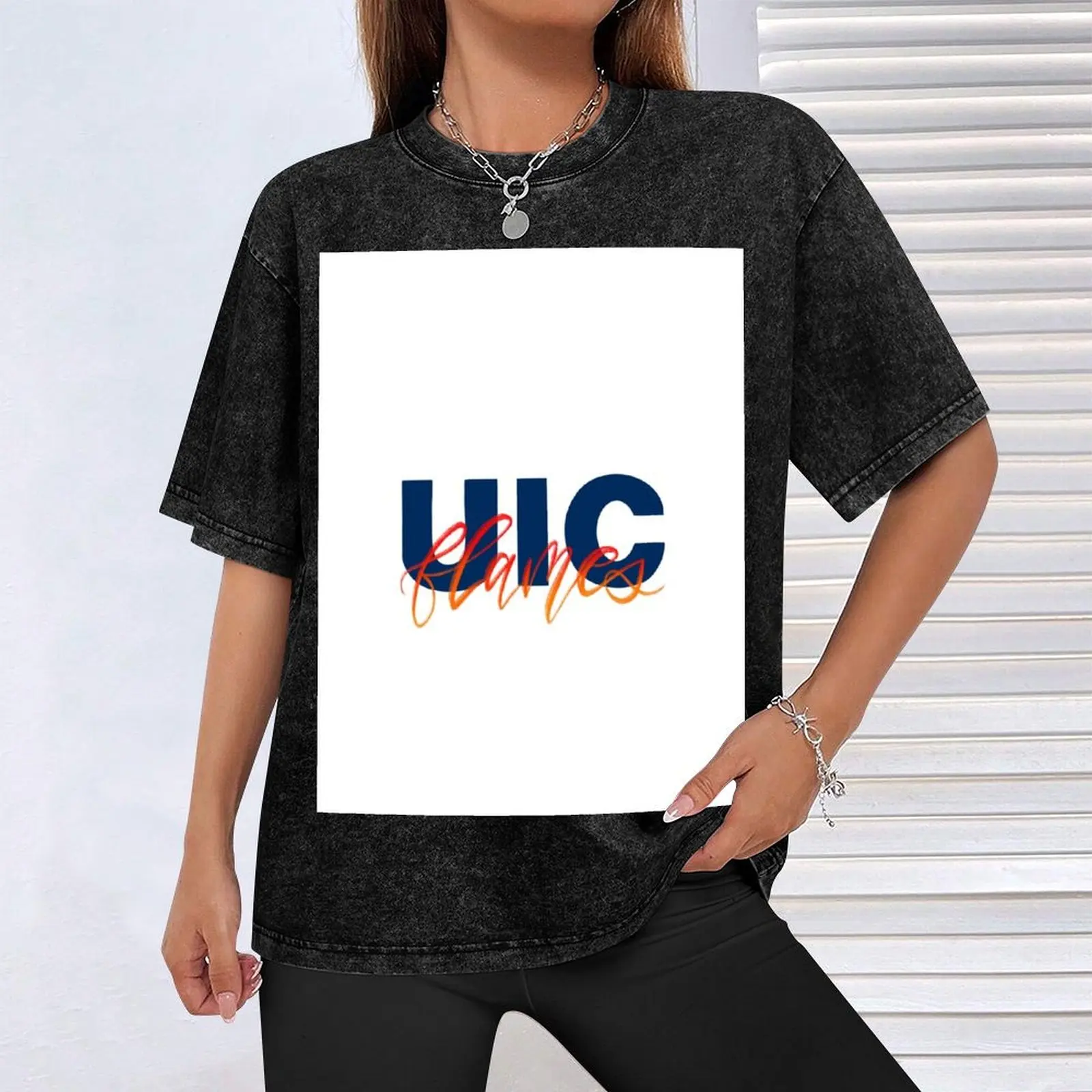 UIC Flames футболка аниме летняя рубашка рубашки мужские графические