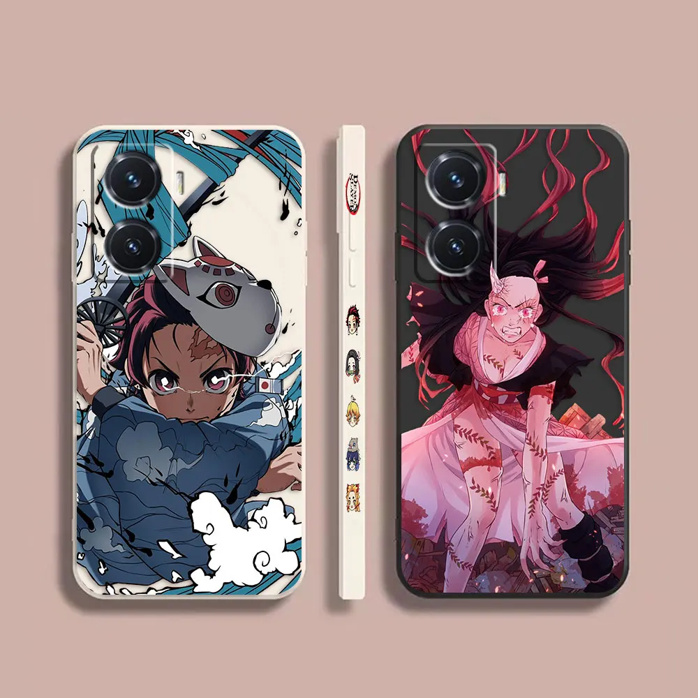 

Japan Anime Demon Slayer Case For VIVO Y55S Y31 Y33S Y55 Y35 Y51S Y52S Y53S Y66 Y73S Y77 5G Y85 Y93 Colour Case Funda Shell Capa