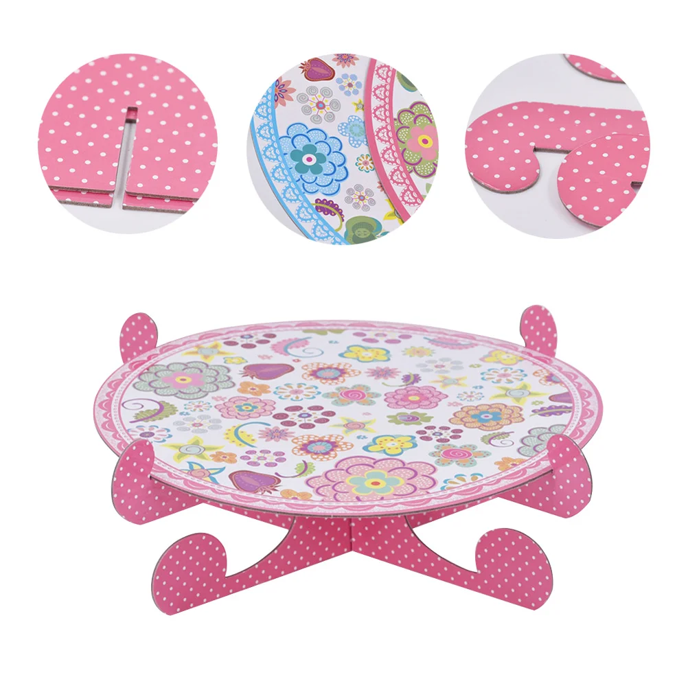 

Collapsible Paper Cake Stand One-Tier Round Cupcake Snack Storage Rack Stand Tray Wedding Birthday Party Supplies )