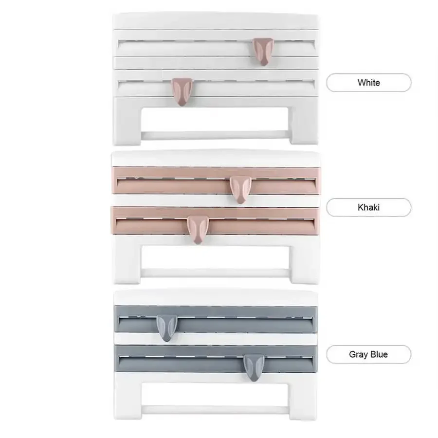 

2023 Hot Kitchen Organizer Paper Towel Holder Cling Film Cutting Holder Sauce Bottle Tin Foil Paper Storage Rack Kitchen Shelf s