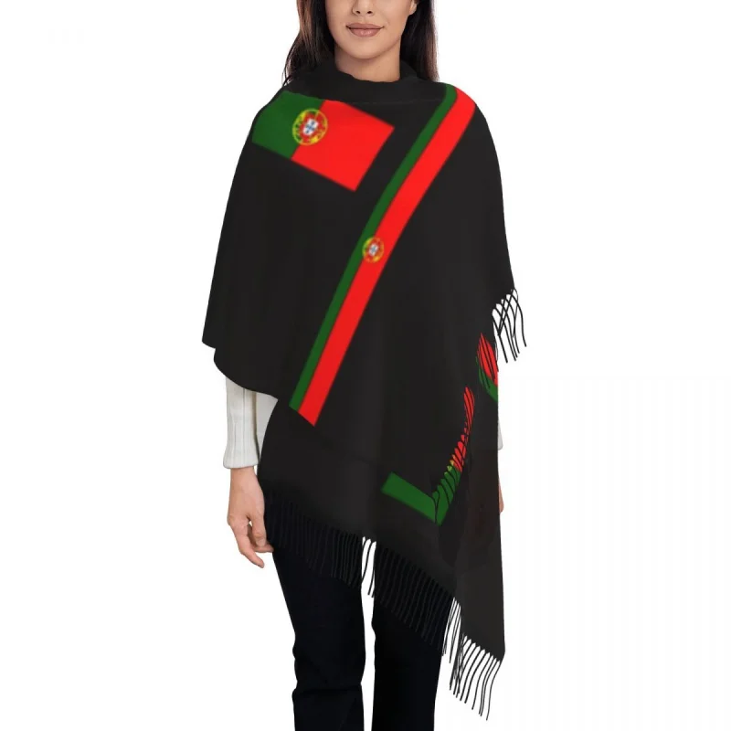 

Portugal Flag Tassel Scarf Women Soft Portuguese Pride Shawl Wrap Lady Winter Scarves