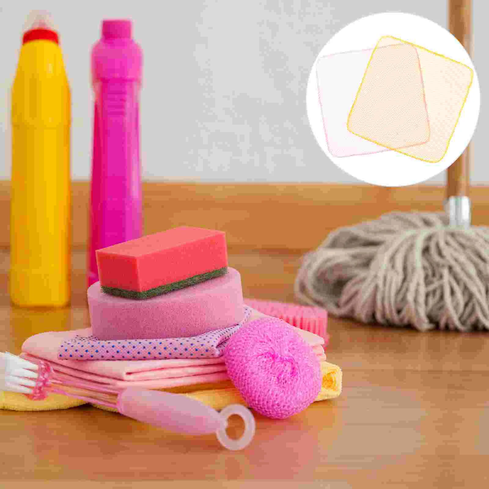 

Dish Cloth Kitchen Washing Cloths Net Cleaning Dishes Towel Scrubber Towels Mesh Wash Hand Sponges Dry Dishwashing Quick Rag