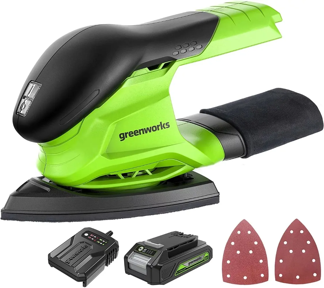 

Greenworks 24V Finishing Sander 11,000 OPM Cordless with 2Ah Battery and Charger