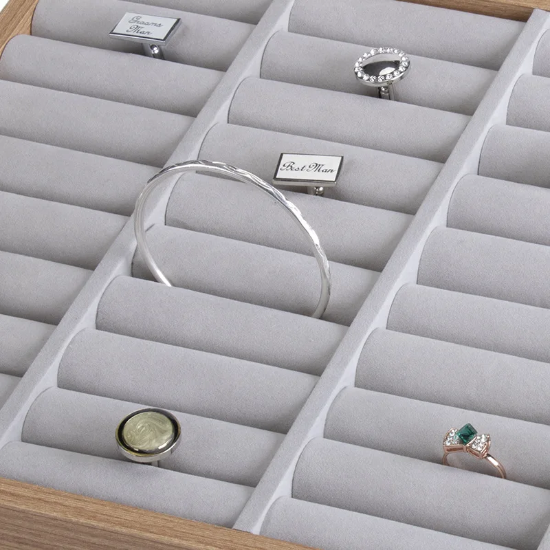 Wooden Ring Bracelet Display Tray Plate Fashion Large Capacity Rings Hair Hoop Sales Display Tray Jewelry Organizer For Women