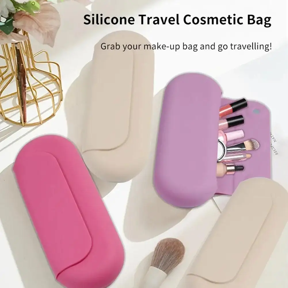 

Silicone Waterproof Dirt-resistant Cosmetic Bag Makeup Organizer Toiletries Wash Bag Accessory Travel Brush Portable Storag C6F3