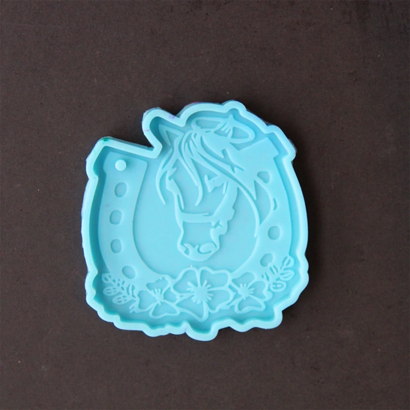 D0LC силиконовая Подкова форма цветок брелок мыло литье формы для УФ-отверждаемая
