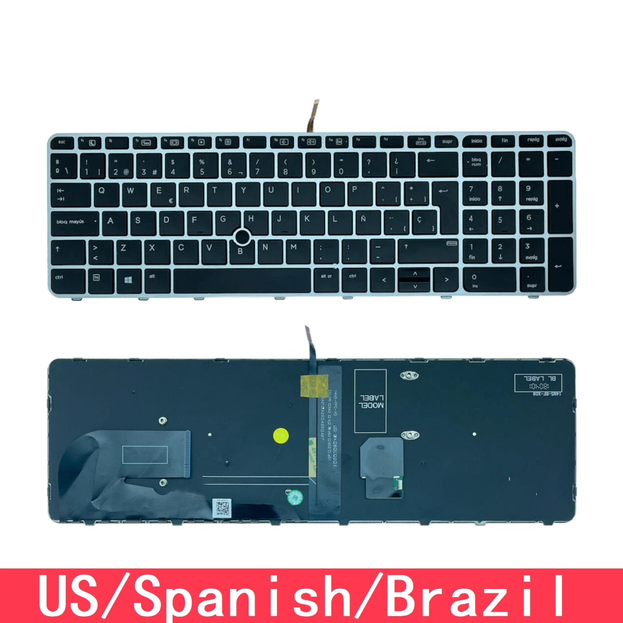 Для HP EliteBook 755 G3 850 G4 ZBook 15u Замена клавиатуры ноутбука США Испанская Бразилия с