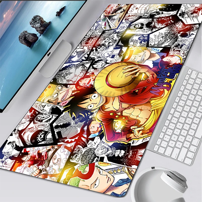 One Piece Gaming Mouse Pad Anime Gamer Keyboard Mouse Mat Speed XXL Rubber 900x400x2mm Cartoon Big Motbook Computer PC Mousepad