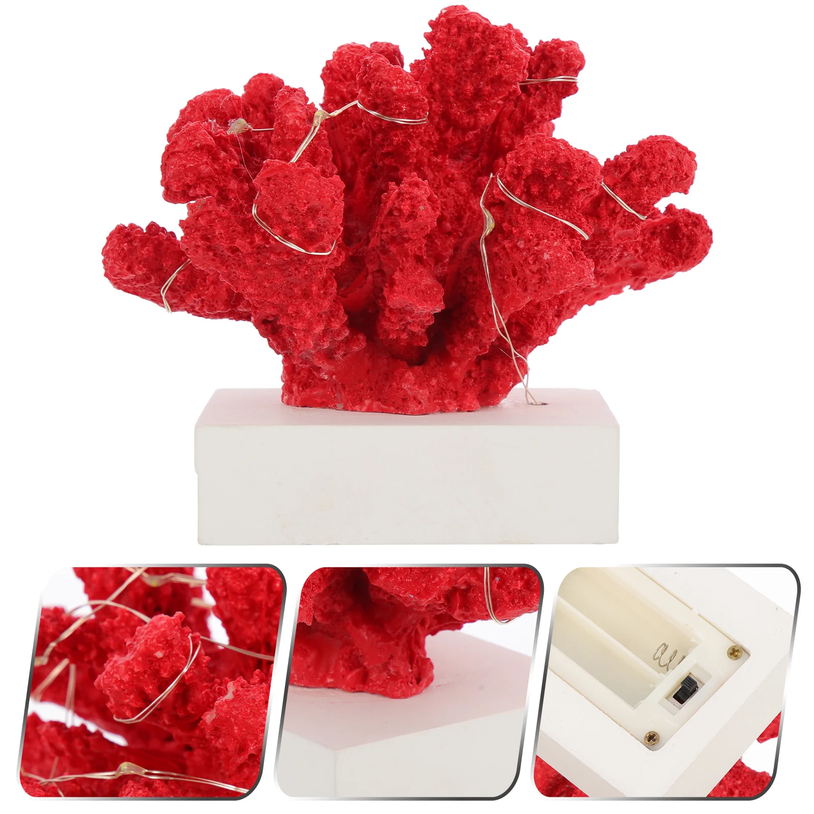 

Simulated Coral Ornaments LED Ornaments Office Accessory Porch Home Supplies Resin Office Supply